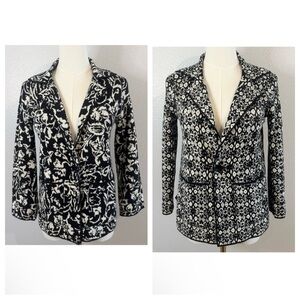Anthropologie Ett:Twa Reversible Artisan Knit Floral Sweater Blazer Cardigan XS